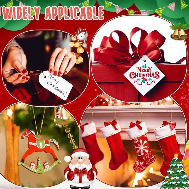 Alt view image 4 of 4 - 600Pcs Christmas Ornament Hooks, Ornament Hangers with Snap | Ornament String for Christmas Tree, Holiday Party Hanging Decorations Ropes, Easy and Fast Locking, Gold Silver Red Green