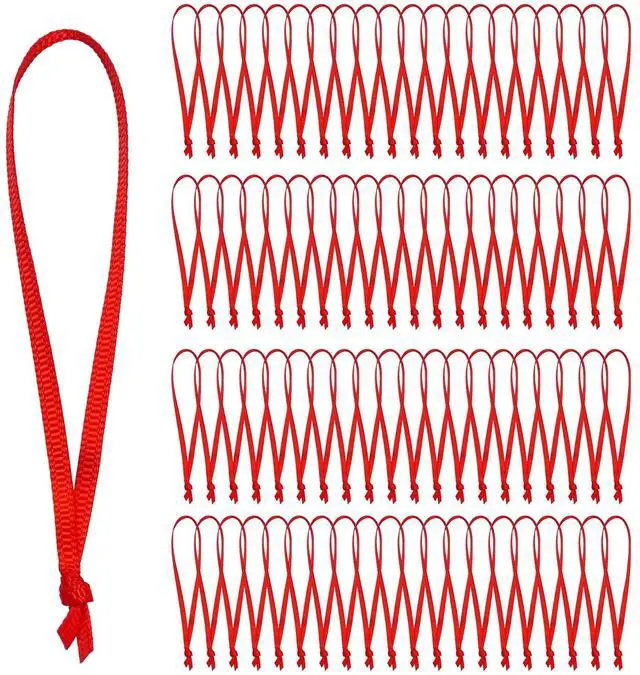 Main image of 100 Pcs Christmas Ornament Ribbon Hangers, Thin Hand Tied Ornament Ribbon Loops