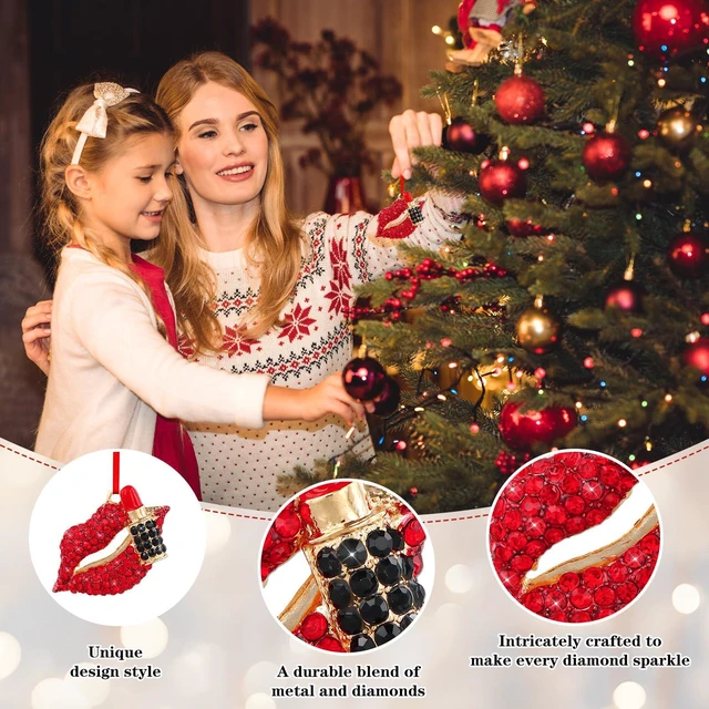 Alt view image 3 of 7 - Red Lips Lipstick Christmas Ornament - Makeup Ornaments for Christmas Tree Decorations Sexy Lips Christmas Tree Keepsake Ornaments for Women Girls