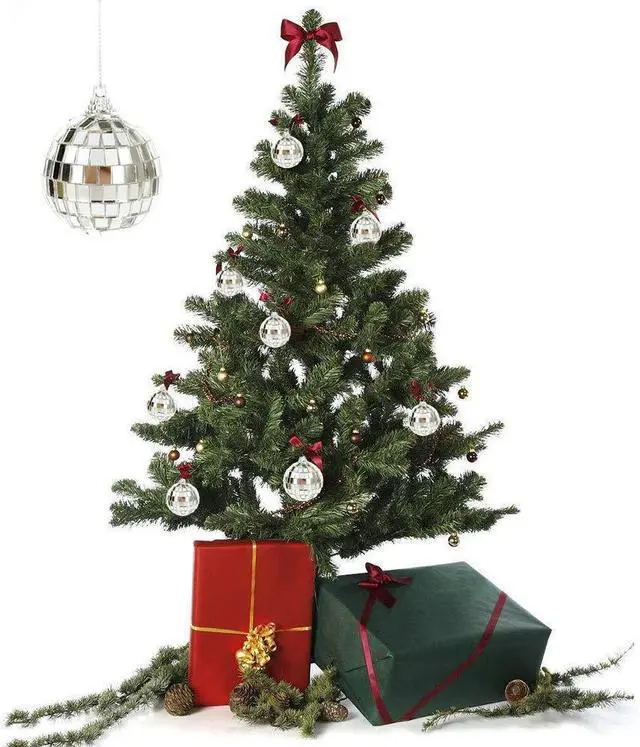 Alt view image 7 of 7 - 12 Pcs Silver Disco Mirror Ball for Party Decoration, Christmas Tree Wedding Birthday Party Ornaments(4CM)