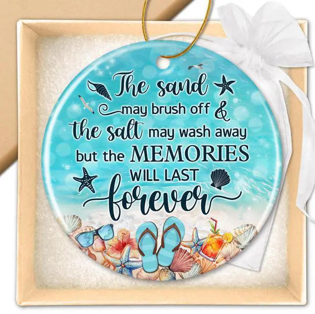 Main image of Beach Themed Gift - Beach Gifts for Women - Beachy Ornaments - Decoration Gifts for Women, Men, Family, Friends - Beachy Christmas Party Decorations - Ceramic Christmas Ornament 2025