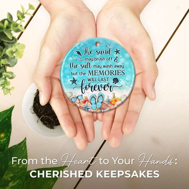 Alt view image 5 of 7 - Beach Themed Gift - Beach Gifts for Women - Beachy Ornaments - Decoration Gifts for Women, Men, Family, Friends - Beachy Christmas Party Decorations - Ceramic Christmas Ornament 2025