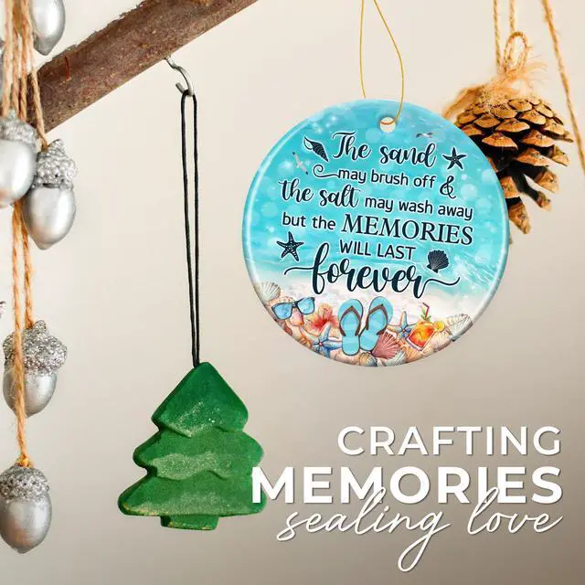 Alt view image 7 of 7 - Beach Themed Gift - Beach Gifts for Women - Beachy Ornaments - Decoration Gifts for Women, Men, Family, Friends - Beachy Christmas Party Decorations - Ceramic Christmas Ornament 2025