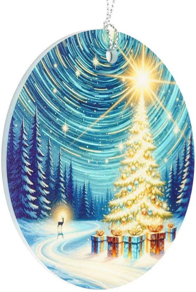 Alt view image 2 of 5 - Christmas Ornament 2026, Northern Lights Ornament, Starry Night Beautiful Christmas Ornaments, Starry Night Gifts, Xmas Tree Decorations, Gift for Coworker, Friends, Family, Secret Santa Gift