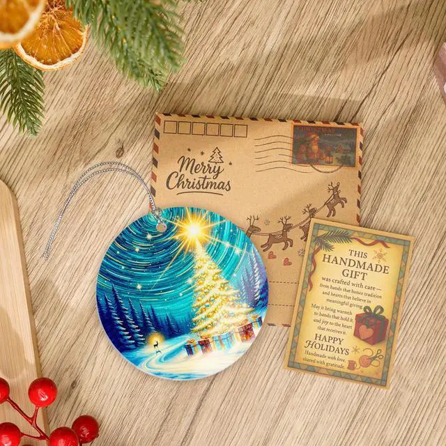 Alt view image 3 of 5 - Christmas Ornament 2026, Northern Lights Ornament, Starry Night Beautiful Christmas Ornaments, Starry Night Gifts, Xmas Tree Decorations, Gift for Coworker, Friends, Family, Secret Santa Gift