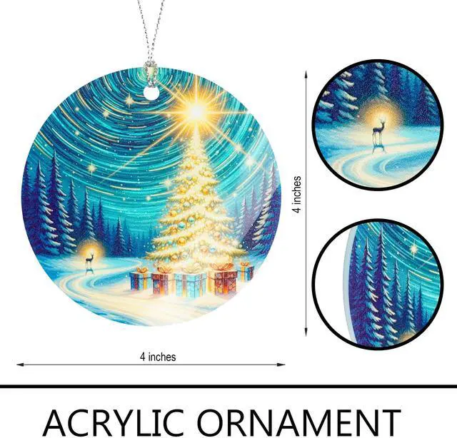 Alt view image 4 of 5 - Christmas Ornament 2026, Northern Lights Ornament, Starry Night Beautiful Christmas Ornaments, Starry Night Gifts, Xmas Tree Decorations, Gift for Coworker, Friends, Family, Secret Santa Gift