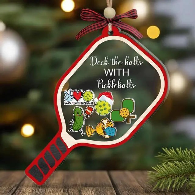 Main image of Pickleball Christmas Ornament - Gift for Pickleball Lovers - Shaker Acrylic Ornament - Ideal Christmas Tree Decor for Sport Fan - Unique Gifts Shaking for Men, Women - 2025 X-mas Home Decor