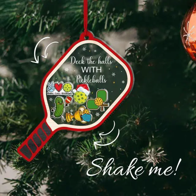 Alt view image 4 of 7 - Pickleball Christmas Ornament - Gift for Pickleball Lovers - Shaker Acrylic Ornament - Ideal Christmas Tree Decor for Sport Fan - Unique Gifts Shaking for Men, Women - 2025 X-mas Home Decor