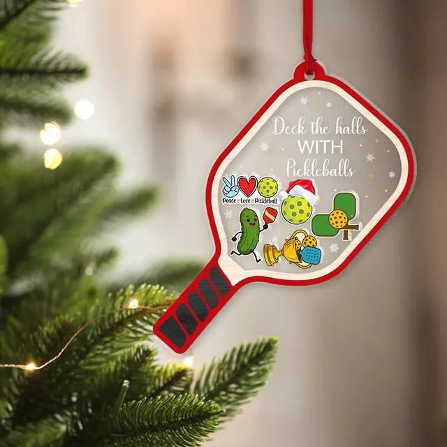 Alt view image 7 of 7 - Pickleball Christmas Ornament - Gift for Pickleball Lovers - Shaker Acrylic Ornament - Ideal Christmas Tree Decor for Sport Fan - Unique Gifts Shaking for Men, Women - 2025 X-mas Home Decor