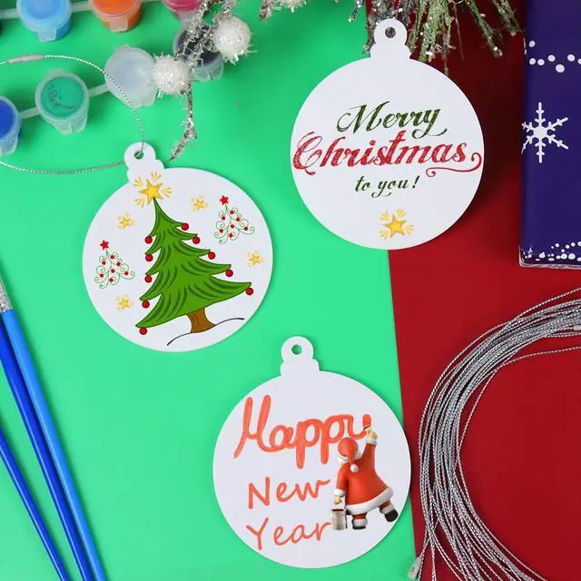 Alt view image 2 of 7 - 20Pcs 3 Inch Blank Acrylic Christmas Ornaments 2025 White Unfinished Round Acrylic Christmas Ornaments for DIY Craft Hanging Ornaments for Christmas Tree Decoration Xmas Party Decorations