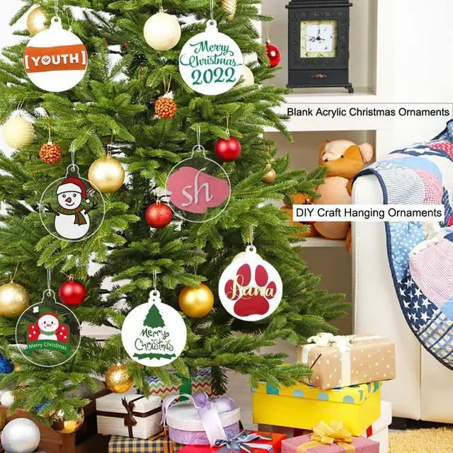 Alt view image 3 of 7 - 20Pcs 3 Inch Blank Acrylic Christmas Ornaments 2025 White Unfinished Round Acrylic Christmas Ornaments for DIY Craft Hanging Ornaments for Christmas Tree Decoration Xmas Party Decorations