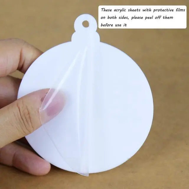 Alt view image 5 of 7 - 20Pcs 3 Inch Blank Acrylic Christmas Ornaments 2025 White Unfinished Round Acrylic Christmas Ornaments for DIY Craft Hanging Ornaments for Christmas Tree Decoration Xmas Party Decorations