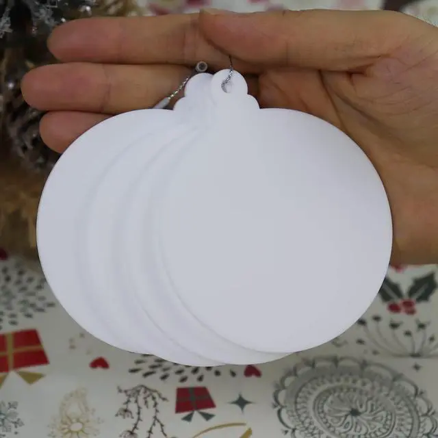 Alt view image 7 of 7 - 20Pcs 3 Inch Blank Acrylic Christmas Ornaments 2025 White Unfinished Round Acrylic Christmas Ornaments for DIY Craft Hanging Ornaments for Christmas Tree Decoration Xmas Party Decorations
