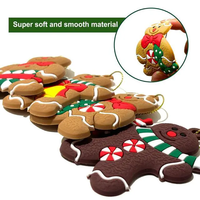 Alt view image 5 of 7 - 16 PCS Gingerbread Man Ornaments for Christmas Tree, Gingerbreads House Ornament, Christmas Tree Hanging Party Decor for Xmas Home Kitchen Holiday Decor