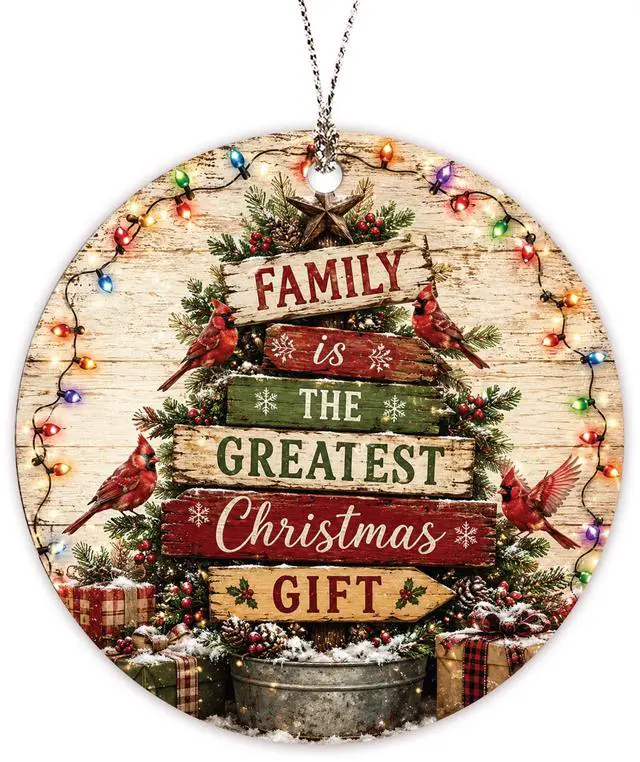 Main image of Family Ornament, Family Christmas Ornaments 2026, Acrylic Christmas Tree Hanging Ornament, Heartwarming Holiday Keepsake for Parents Grandparents and Loved Ones, for Women, Men