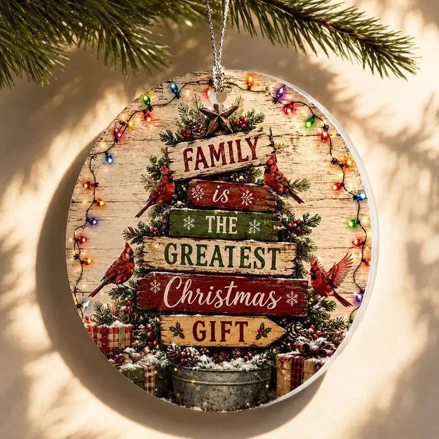 Alt view image 7 of 7 - Family Ornament, Family Christmas Ornaments 2026, Acrylic Christmas Tree Hanging Ornament, Heartwarming Holiday Keepsake for Parents Grandparents and Loved Ones, for Women, Men
