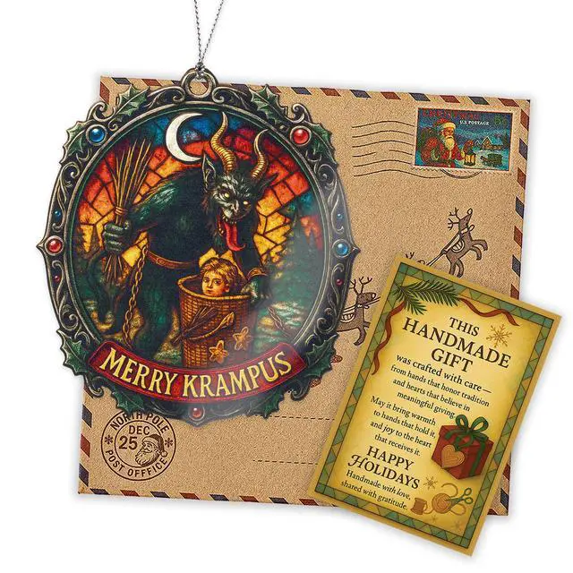 Alt view image 3 of 5 - Krampus Christmas Ornament 2026, Gothic Tree Ornament, Dark Holiday Decor, Mythical Folklore Keepsake, Creepy Xmas Gift for Horror Lovers