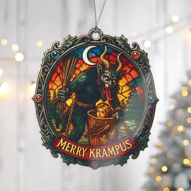 Alt view image 4 of 5 - Krampus Christmas Ornament 2026, Gothic Tree Ornament, Dark Holiday Decor, Mythical Folklore Keepsake, Creepy Xmas Gift for Horror Lovers
