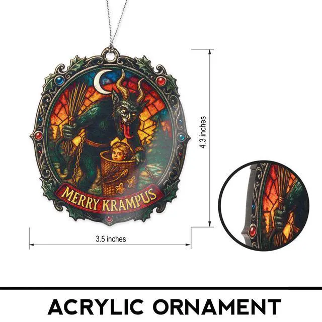 Alt view image 5 of 5 - Krampus Christmas Ornament 2026, Gothic Tree Ornament, Dark Holiday Decor, Mythical Folklore Keepsake, Creepy Xmas Gift for Horror Lovers
