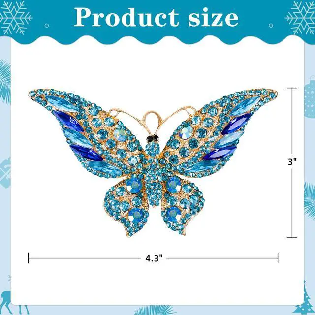 Alt view image 7 of 7 - Butterfly Christmas Ornaments 2026 - Metal Blue Butterfly | Christmas Tree Decorations Butterflies Hanging Ornament Xmas Gifts for Sisters Girls Mom Grandma Women Friends Bestie BFF