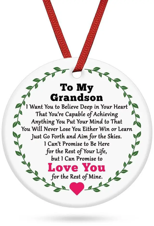 Main image of Grandson Ornament Gifts Christmas Ornament Grandson Birthday Gifts from Grandpa Grandma Encouragement Gift from Grandparents Christmas Gradation Going Away Gift for Grandkids