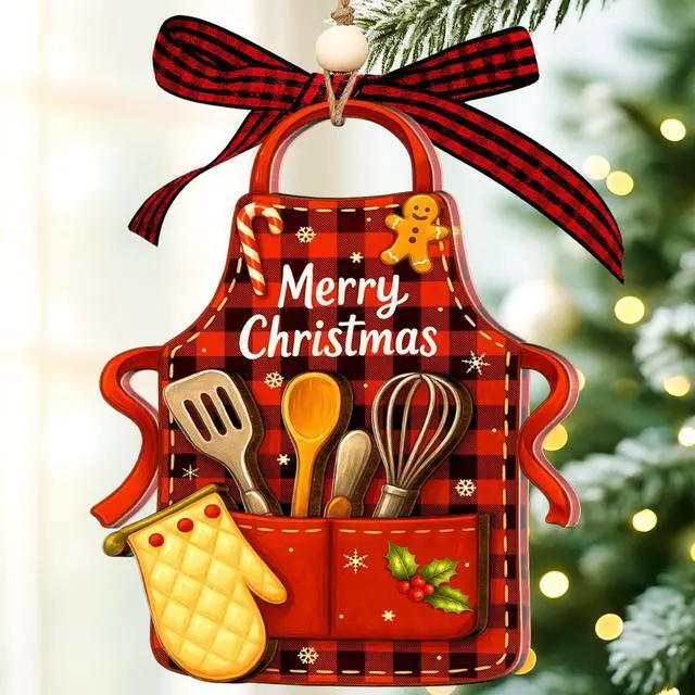 Main image of Baking Ornaments, Baking Ornaments for Christmas Tree 2026, Gift for Bakers | Unique Baker Ornament 2026 Gifts For Bakers, Baking Christmas Ornament And Decor Gift Wood Acrylic 2 Layers Xmas Ornament
