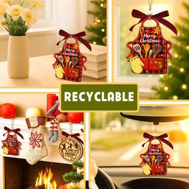 Alt view image 4 of 7 - Baking Ornaments, Baking Ornaments for Christmas Tree 2026, Gift for Bakers | Unique Baker Ornament 2026 Gifts For Bakers, Baking Christmas Ornament And Decor Gift Wood Acrylic 2 Layers Xmas Ornament