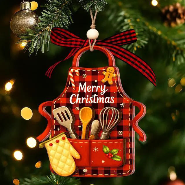 Alt view image 5 of 7 - Baking Ornaments, Baking Ornaments for Christmas Tree 2026, Gift for Bakers | Unique Baker Ornament 2026 Gifts For Bakers, Baking Christmas Ornament And Decor Gift Wood Acrylic 2 Layers Xmas Ornament