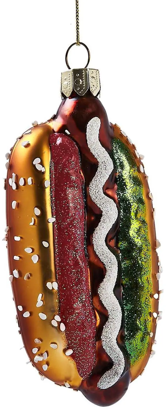 Alt view image 3 of 5 - Hanging Ornaments for Christmas Tree 2025 - Hot Dog 3D Glass Blown Tree Decorations, Mini Food Funny Snacks Small Christmas Decor for Xmas Tree Home Outdoor Centerpiece