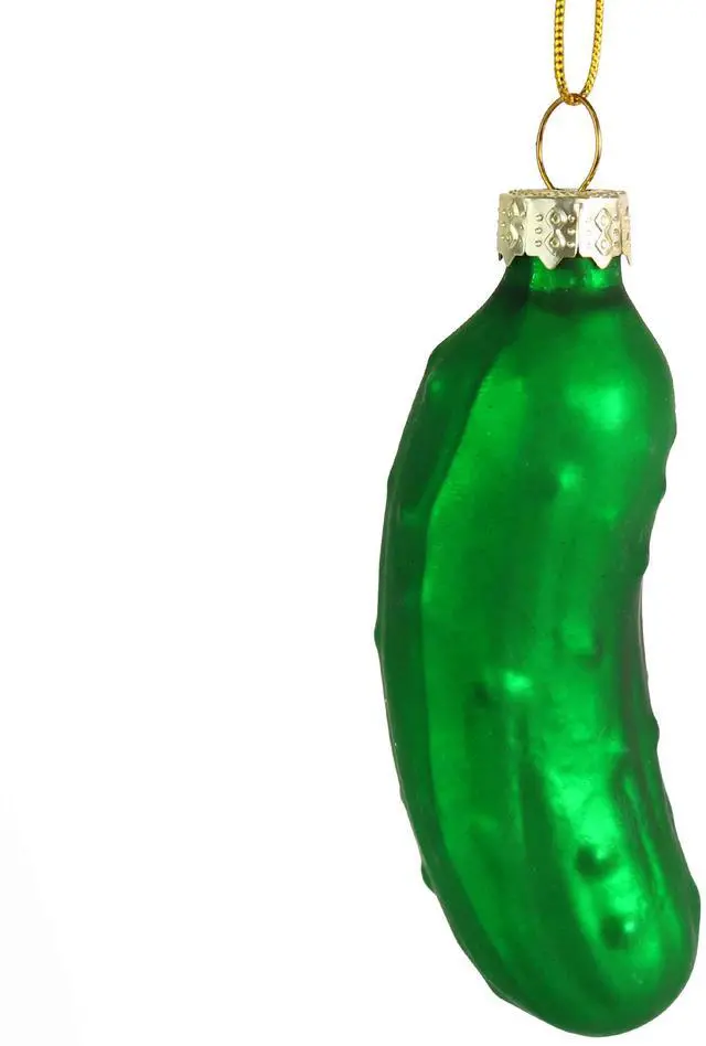 Alt view image 4 of 6 - Christmas Pickle Tree Glass Ornament - Traditional Xmas Holiday Decor 3.5"