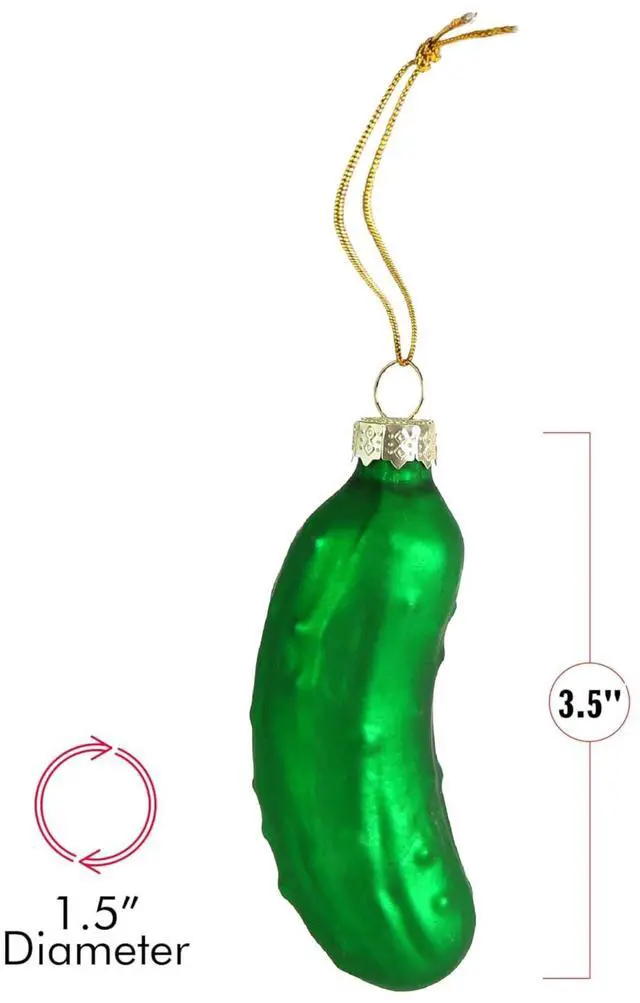 Alt view image 5 of 6 - Christmas Pickle Tree Glass Ornament - Traditional Xmas Holiday Decor 3.5"