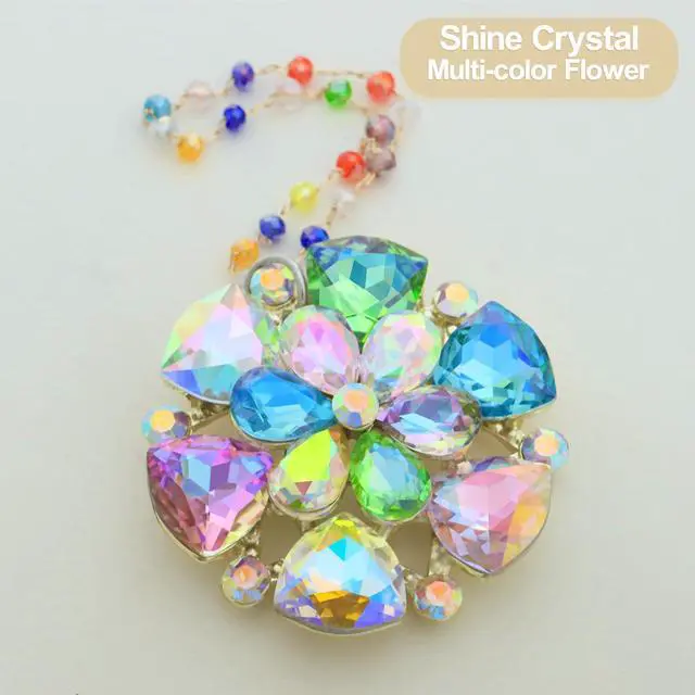 Alt view image 2 of 5 - Crystal Flower Christmas Ornaments, Glitter Cute Hanging Decorations for Xmas Tree Decor Gift for Women Girls Kids Mom (Flower)
