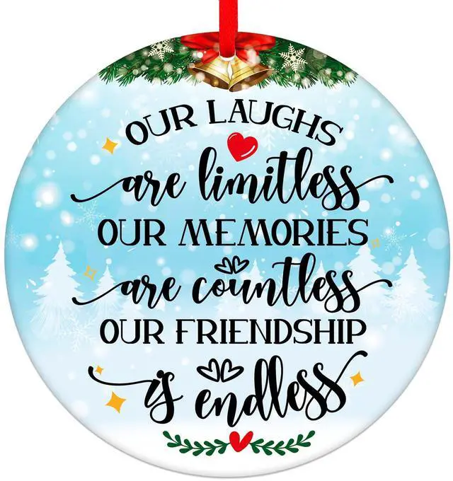 Main image of Our Friendship is Endless Christmas Ornaments Friend Gifts for Women, Best Friend Ornaments for Christmas Tree Decorations Friendship Gifts for Friends Female Women