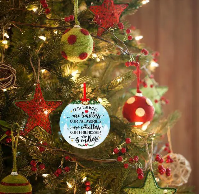 Alt view image 3 of 7 - Our Friendship is Endless Christmas Ornaments Friend Gifts for Women, Best Friend Ornaments for Christmas Tree Decorations Friendship Gifts for Friends Female Women