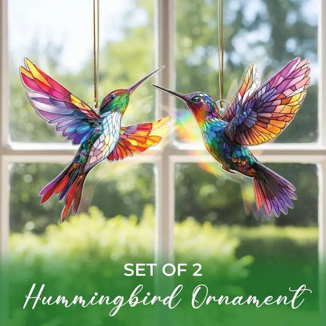 Alt view image 2 of 7 - Hummingbird Ornament, Hummingbird Christmas Ornament with Meaning Card, Inspirational Hummingbird Gifts for Women, Mom, Grandma, Bird Lovers, Christmas Tree Hanging Decoration