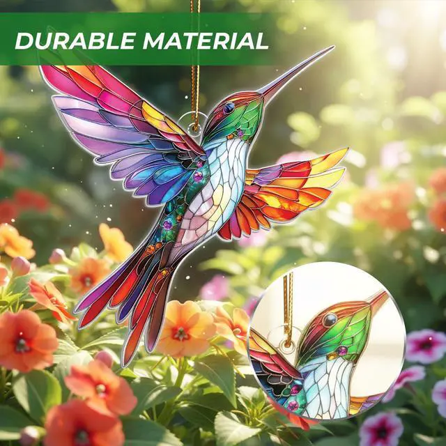 Alt view image 5 of 7 - Hummingbird Ornament, Hummingbird Christmas Ornament with Meaning Card, Inspirational Hummingbird Gifts for Women, Mom, Grandma, Bird Lovers, Christmas Tree Hanging Decoration