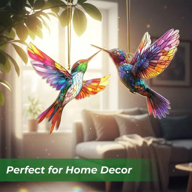 Alt view image 6 of 7 - Hummingbird Ornament, Hummingbird Christmas Ornament with Meaning Card, Inspirational Hummingbird Gifts for Women, Mom, Grandma, Bird Lovers, Christmas Tree Hanging Decoration