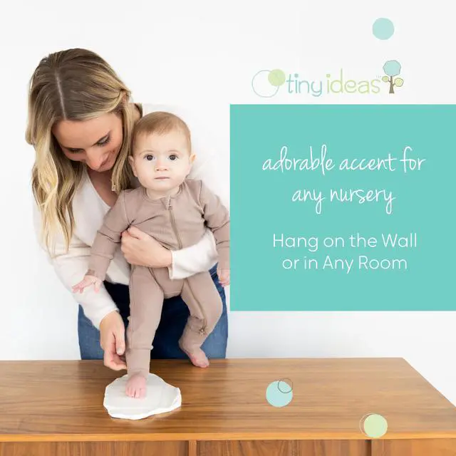 Alt view image 4 of 7 - DIY Baby Handprint Ornament Kit, No Mess Keepsake, White | Footprint or Handprint Keepsake Impression, Hanging Nursery Decor, Babys First Christmas Gift
