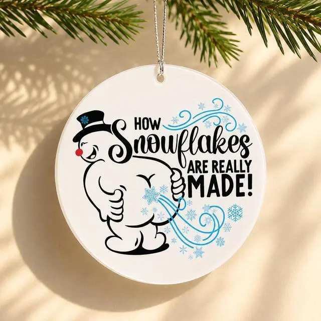 Main image of Christmas Ornaments 2026, Snowman Ornament, Funny Christmas Ornaments | Funny Ornament for Adults, Hilarious Holiday Decoration for Friends, Gag Gift Idea, Unique Winter Humor Decor, How snowflakes