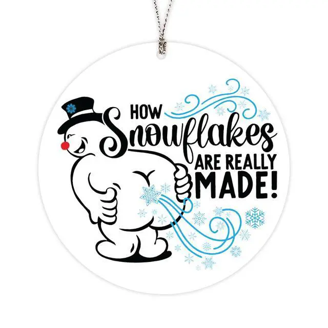 Alt view image 2 of 7 - Christmas Ornaments 2026, Snowman Ornament, Funny Christmas Ornaments | Funny Ornament for Adults, Hilarious Holiday Decoration for Friends, Gag Gift Idea, Unique Winter Humor Decor, How snowflakes