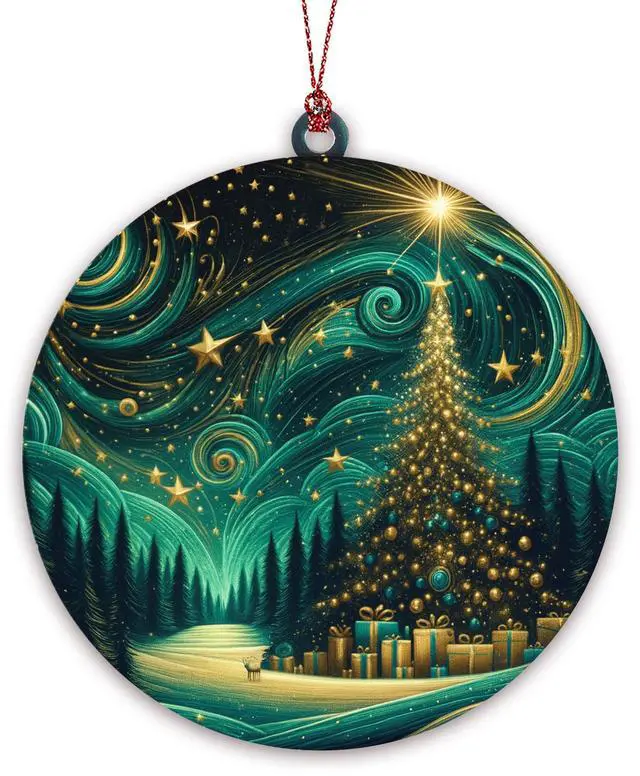 Main image of Christmas Ornaments 2026, Northern Lights Ornament, Starry Night Beautiful Christmas Ornaments, Starry Night Gifts, Xmas Tree Decorations, Gift for Coworker, Friends, Family, Secret Santa Gift