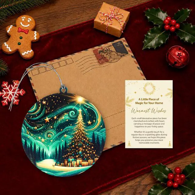 Alt view image 4 of 6 - Christmas Ornaments 2026, Northern Lights Ornament, Starry Night Beautiful Christmas Ornaments, Starry Night Gifts, Xmas Tree Decorations, Gift for Coworker, Friends, Family, Secret Santa Gift