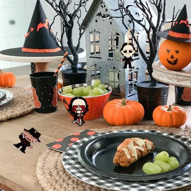 Alt view image 7 of 7 - Halloween Horror Movie Ornaments Wooden Decor for Small Tree 10PCS | Spooky Horror Halloween Decor, UV Printed Wood Ornaments, for Christmas Party & Movie Night, Horror Character Gifts for Fans