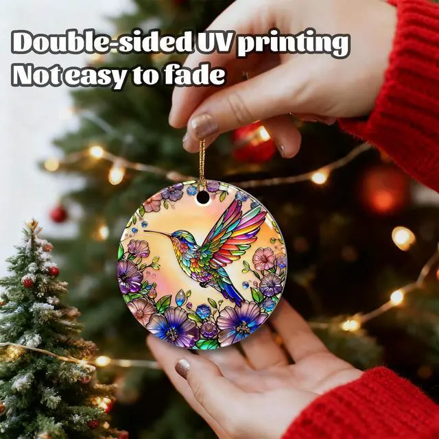 Alt view image 5 of 6 - Hummingbird Christmas Ornament Xmas Decor for Christmas Tree 3D Visual Effect Unique Birthday Thanksgiving Gift for Friends Family Holiday Presents Gift Exchange Ideas