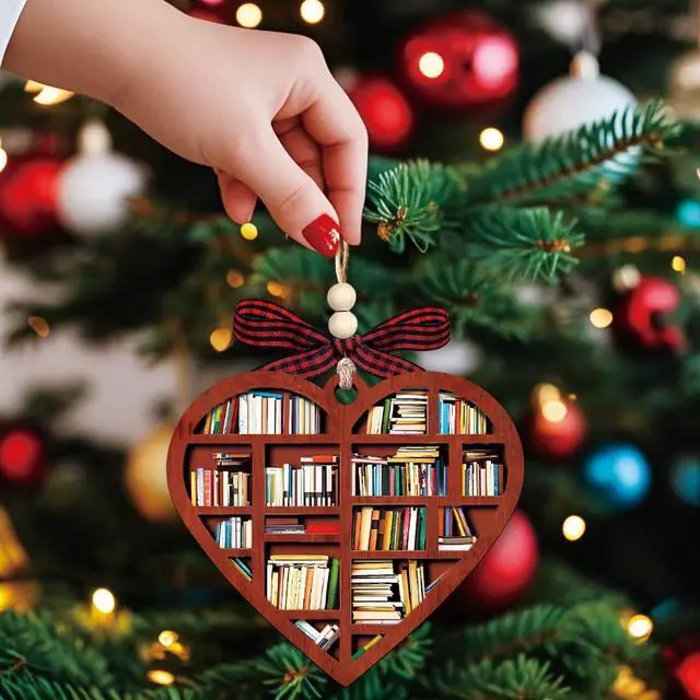 Alt view image 3 of 7 - Book Ornament, Christmas Ornaments, Book Lover Gifts for Women, Book Club | Book Ornaments For Christmas Tree, Book Club Ornament, Gifts For Women Readers, Bookish Gifts, Book Lover, Book Wreath