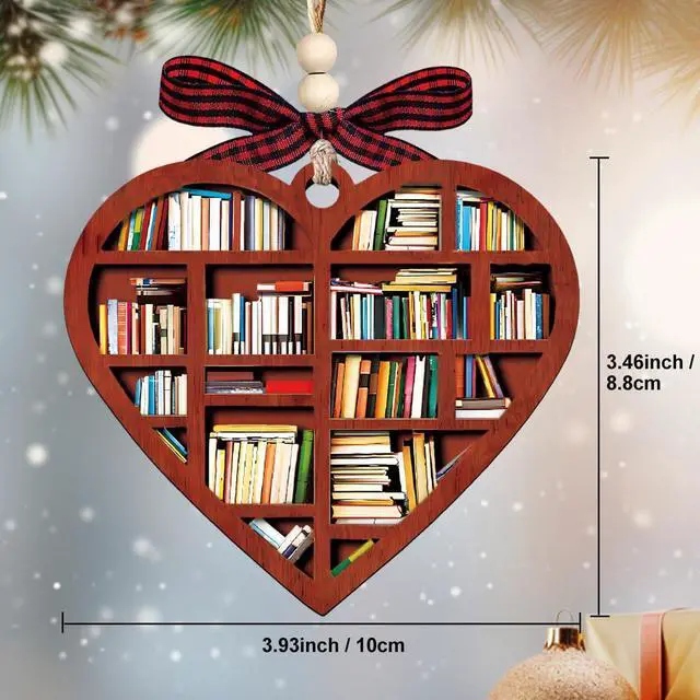 Alt view image 4 of 7 - Book Ornament, Christmas Ornaments, Book Lover Gifts for Women, Book Club | Book Ornaments For Christmas Tree, Book Club Ornament, Gifts For Women Readers, Bookish Gifts, Book Lover, Book Wreath