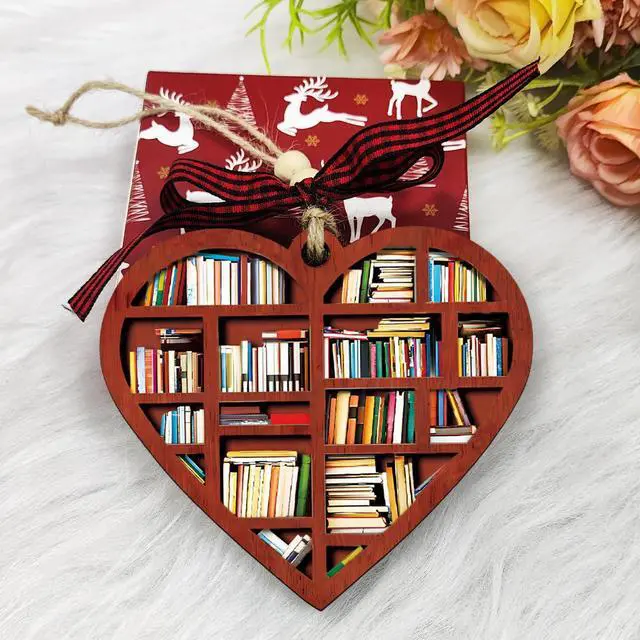 Alt view image 6 of 7 - Book Ornament, Christmas Ornaments, Book Lover Gifts for Women, Book Club | Book Ornaments For Christmas Tree, Book Club Ornament, Gifts For Women Readers, Bookish Gifts, Book Lover, Book Wreath