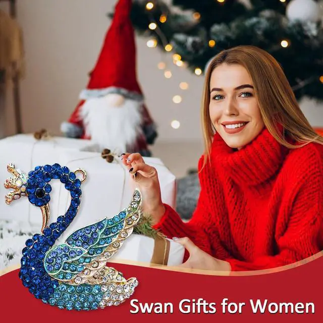 Alt view image 2 of 7 - Blue Swan Christmas Ornaments 2026, Handmade Metallic Ornament with Rhinestone, Elegant Cute Ornament for Christmas Tree, Beautiful Ornaments for Kids, Girls,Women