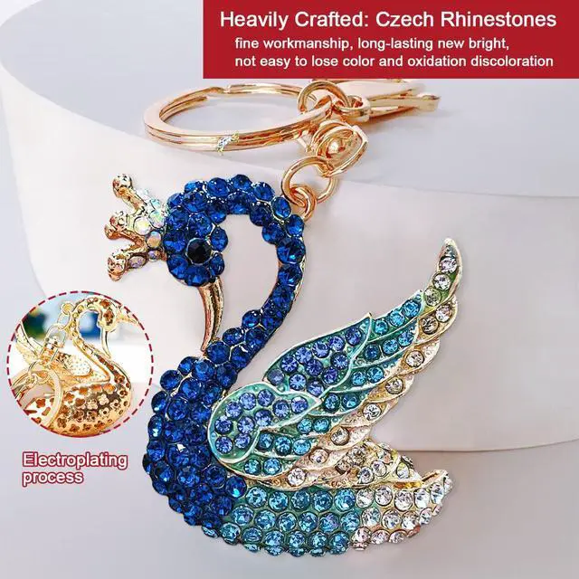 Alt view image 4 of 7 - Blue Swan Christmas Ornaments 2026, Handmade Metallic Ornament with Rhinestone, Elegant Cute Ornament for Christmas Tree, Beautiful Ornaments for Kids, Girls,Women