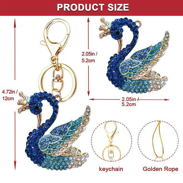 Alt view image 7 of 7 - Blue Swan Christmas Ornaments 2026, Handmade Metallic Ornament with Rhinestone, Elegant Cute Ornament for Christmas Tree, Beautiful Ornaments for Kids, Girls,Women